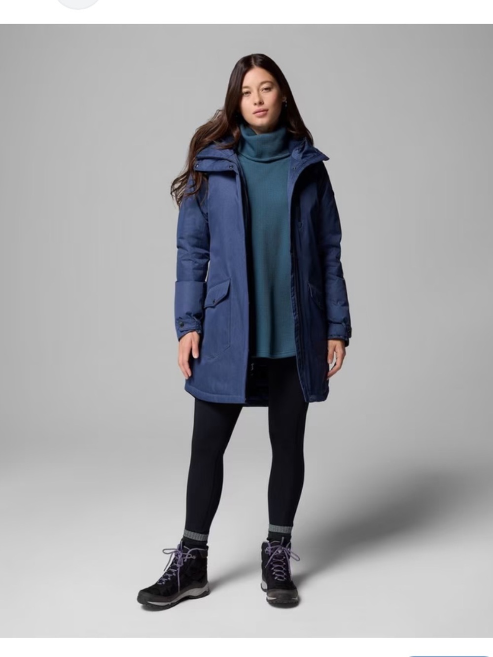 Lands' End Blue Hooded Puffer Coat